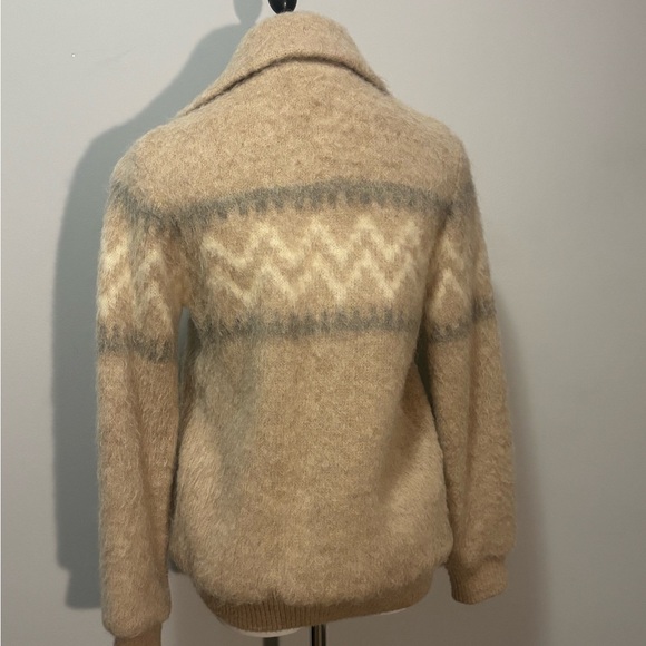 Vintage! Sears Pure Virgin Wool Full Zip Sweater Jacket 80’s Nordic. Small - Picture 3 of 9